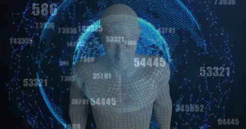 Digital Human Model with Network and Dynamic Numbers - Download Free Stock Images Pikwizard.com