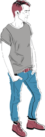 Transparent illustration of handsome man posing casually