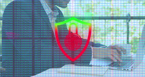 Digital Security and Biometric Protection Concept