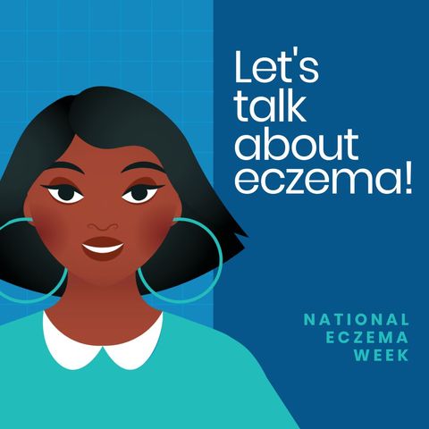 Eczema awareness week illustration with empowered woman
