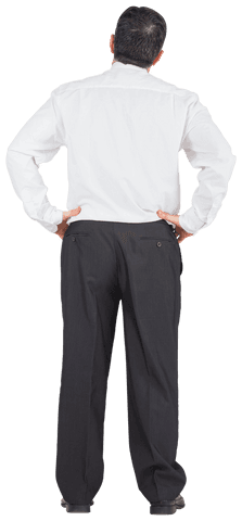 Transparent Image: Thoughtful Mature Businessman from Back View