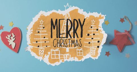 Festive Christmas Greetings with Decorations and Gift Symbols