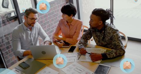 Diverse Team Collaborating Over Digital Documents - Download Free Stock Images Pikwizard.com