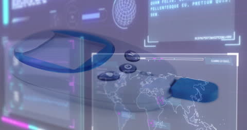 Futuristic Medical Glucometer and Global Data Interface Animation