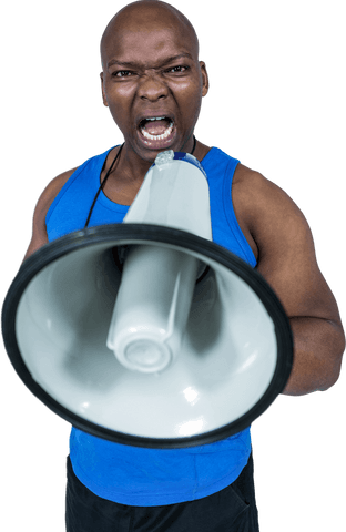 transparent fitness trainer shouting through megaphone - Download Free Stock Videos Pikwizard.com