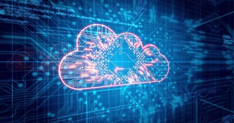 Digital Cloud with Circuit Patterns Visualizing Data Technology - Download Free Stock Images Pikwizard.com
