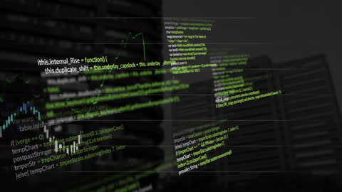 Digital Code Overlay on Server Towers in Virtual Space