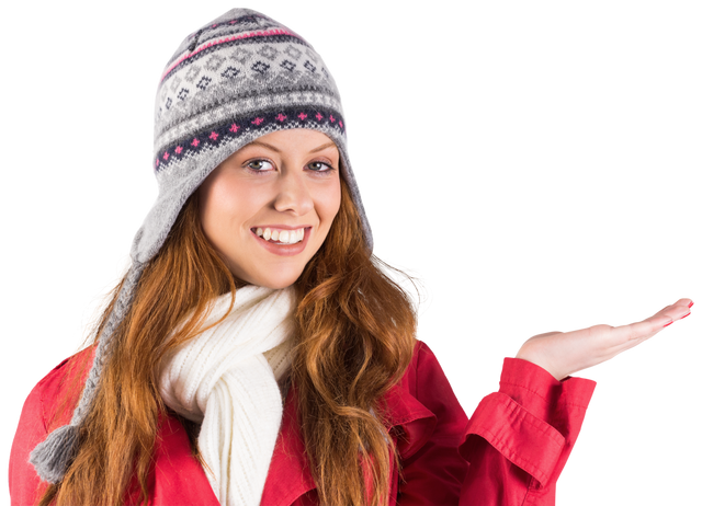 Smiling Redhead Woman Wearing Winter Clothing on Transparent Background - Download Free Stock Videos Pikwizard.com