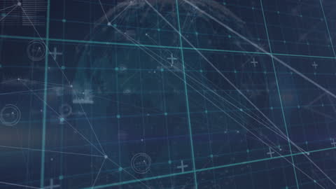 Digital Network Concept with Global Data Processing Background