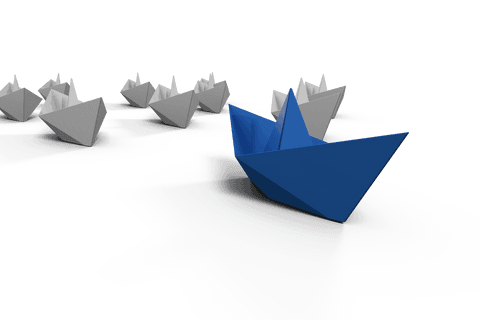 transparent paper boat leadership concept with blue origami - Download Free Stock Videos Pikwizard.com