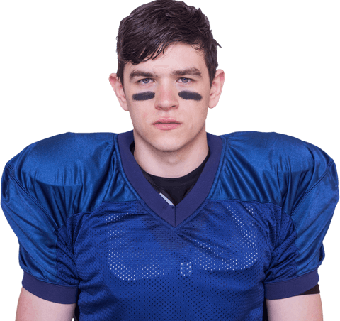 Transparent Portrait of Determined American Football Player