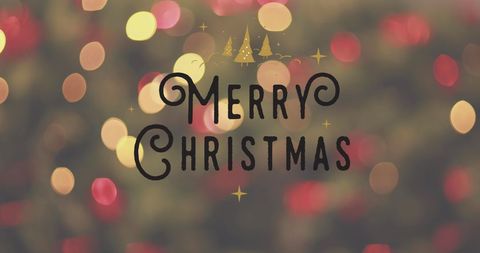 Merry Christmas Greeting with Bokeh Lights Background - Download Free Stock Images Pikwizard.com