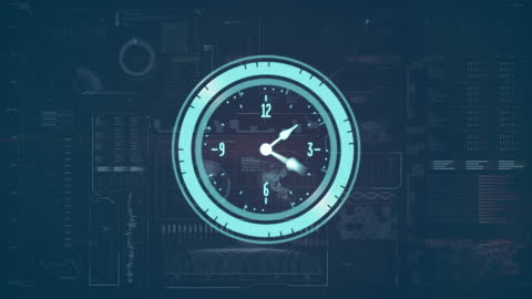 Animated Clock Elevating Rapid Data Visualization Screen