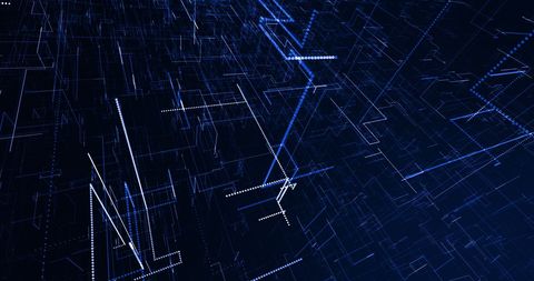 Abstract Digital Network of Glowing Lines on Dark Background - Download Free Stock Images Pikwizard.com