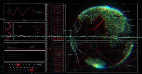 Global Data Visualization on Futuristic Digital Dashboard