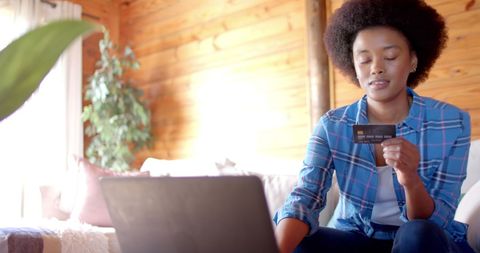 African American Woman Shopping Online with Credit Card - Download Free Stock Images Pikwizard.com
