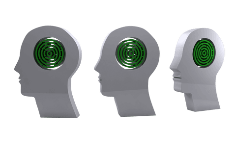 digital symbols of human heads with circular patterns on transparent background - Download Free Stock Videos Pikwizard.com