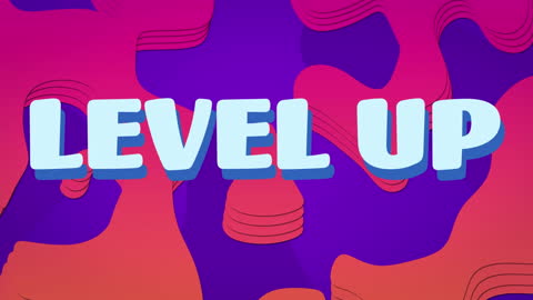 Vibrant Abstract Level Up Animation Chain- Geometric Wave Illustration