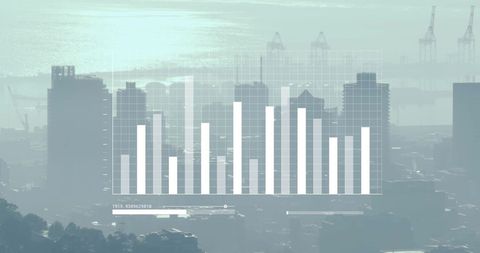 Digital Data Overlay on Cityscape: Finance and Technology Concept - Download Free Stock Images Pikwizard.com