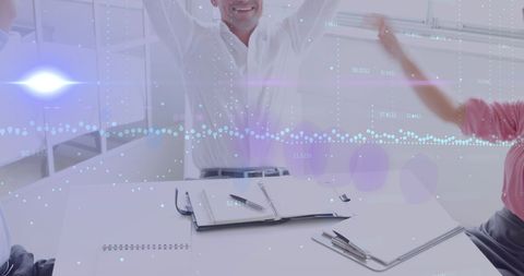 Team Celebrating Insights in Financial Data Analysis