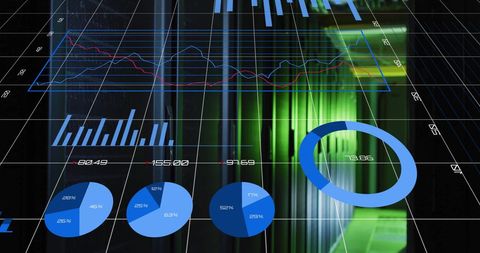 Digital Data Analytics over Computer Servers - Download Free Stock Images Pikwizard.com