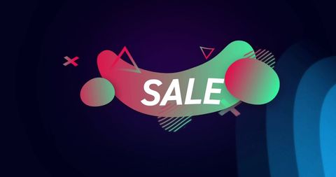 Vibrant Abstract Sale Banner with Geometric Shapes