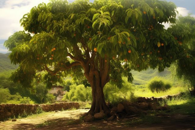 Mango tree with fruit in nature, created using generative ai technology - Download Free Stock Photos Pikwizard.com