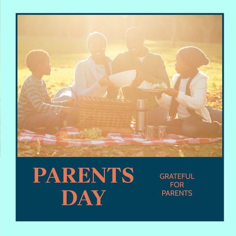 joyful family picnic on parents day celebration - Download Free Stock Templates Pikwizard.com
