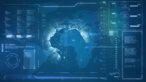 Futuristic Global Technology Interface Visualization