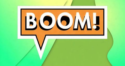 Dynamic Speech Bubble with BOOM in Bold Text