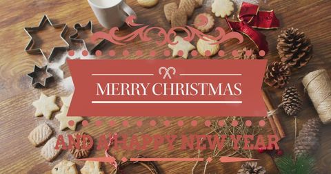 Festive Christmas Greeting with Cookie Decorations