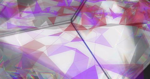 Futuristic Abstract Geometric Shapes on Crystal Surface