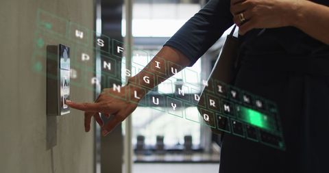 Innovative Businesswoman Utilizing Futuristic Interface in Office - Download Free Stock Images Pikwizard.com