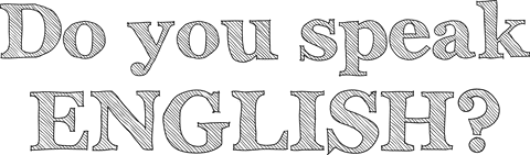 Do you speak english text design on transparent background