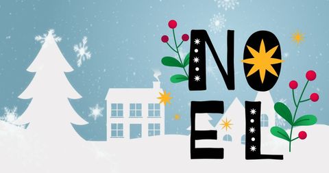 noel text with festive winter background at christmas - Download Free Stock Images Pikwizard.com