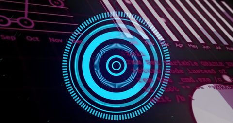Digital Data Processing with Circular Hologram Overlay - Download Free Stock Images Pikwizard.com