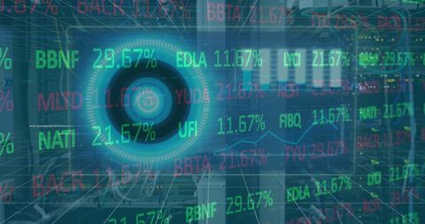 Digital Interface Merges Stock Market and Data Processing - Download Free Stock Images Pikwizard.com