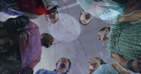 Diverse Business Team Collaborating Against Data Visualization