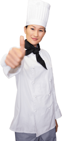 confident female chef giving thumbs up in white uniform - Download Free Stock Videos Pikwizard.com