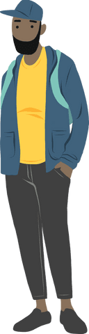 Stylish Man in Sporty Attire with Cap on Transparent Background