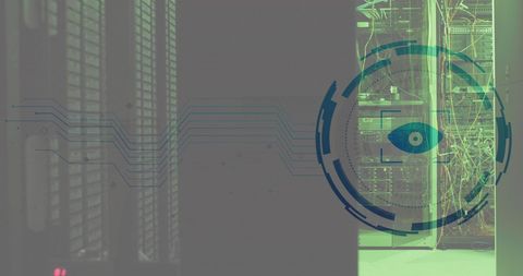 Cyber Security Technology with Retina Scanner in Data Center - Download Free Stock Images Pikwizard.com