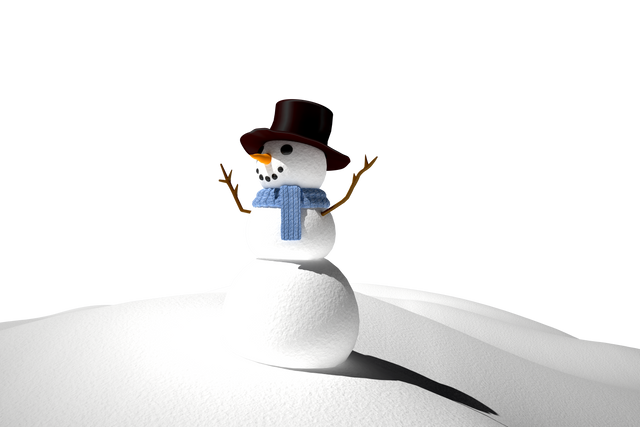 Snowman with Hat on Snow Heap Transparent Background Winter Season - Download Free Stock Videos Pikwizard.com