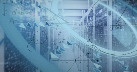 Abstract Digital Data Processing in Server Room - Download Free Stock Images Pikwizard.com