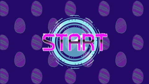 Colorful Retro Start Button with Futuristic Design