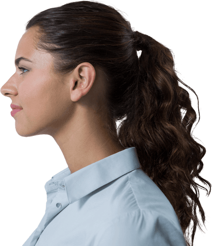 thoughtful transparent woman in profile with curly hair - Download Free Stock Videos Pikwizard.com