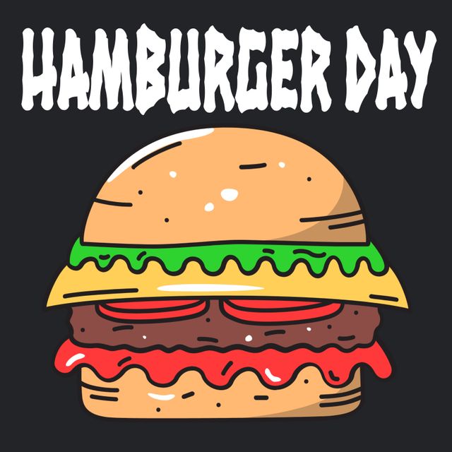 Hamburger Day Celebration Graphic with Copy Space - Download Free Stock Templates Pikwizard.com