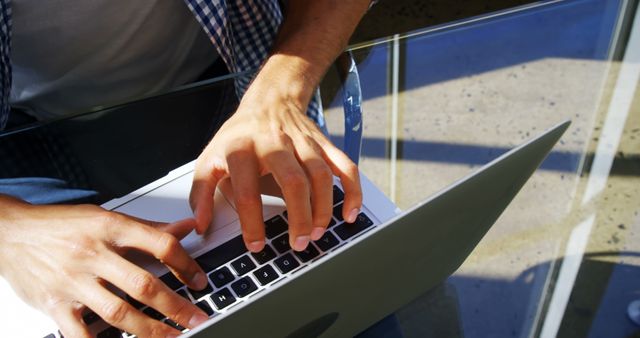 Close-up of Hands Typing on a Laptop - Download Free Stock Images Pikwizard.com