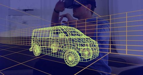 Man Exploring Van Design through Virtual Reality at Home