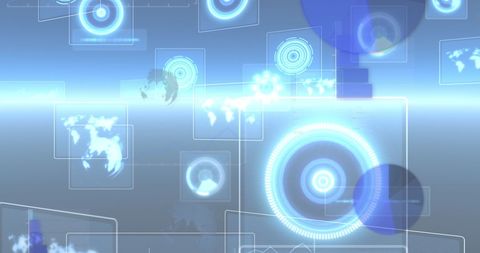 futuristic data halsgraphic interface with interactive elements in blue - Download Free Stock Images Pikwizard.com