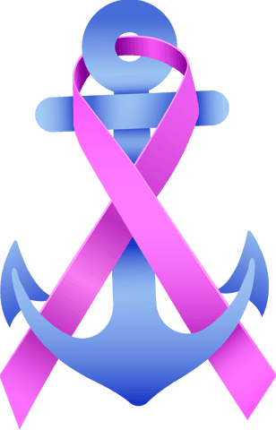 anchor with pink ribbon representing breast cancer awareness - Download Free Stock Videos Pikwizard.com